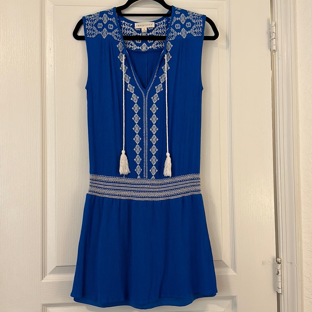 Love Stitch Embroidered Mini Dress
